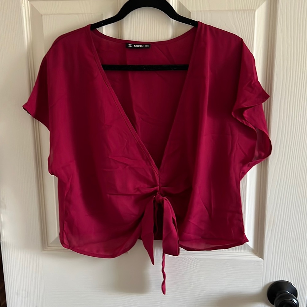 SHEIN Maroon Crop Top